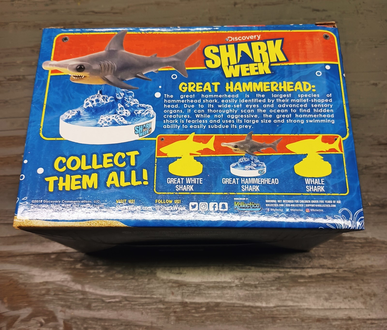 NEW COLLECTABLE Kollectico Discovery Hammerhead Shark Shark Week Bobblehead