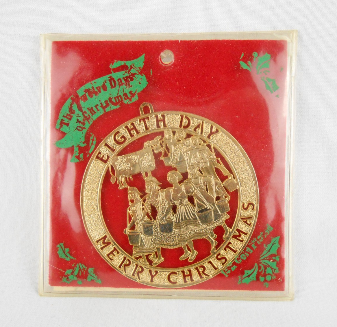 The Twelve Days Of Christmas 14K Gold Plated Eighth Day Ornament Maids a Milking
