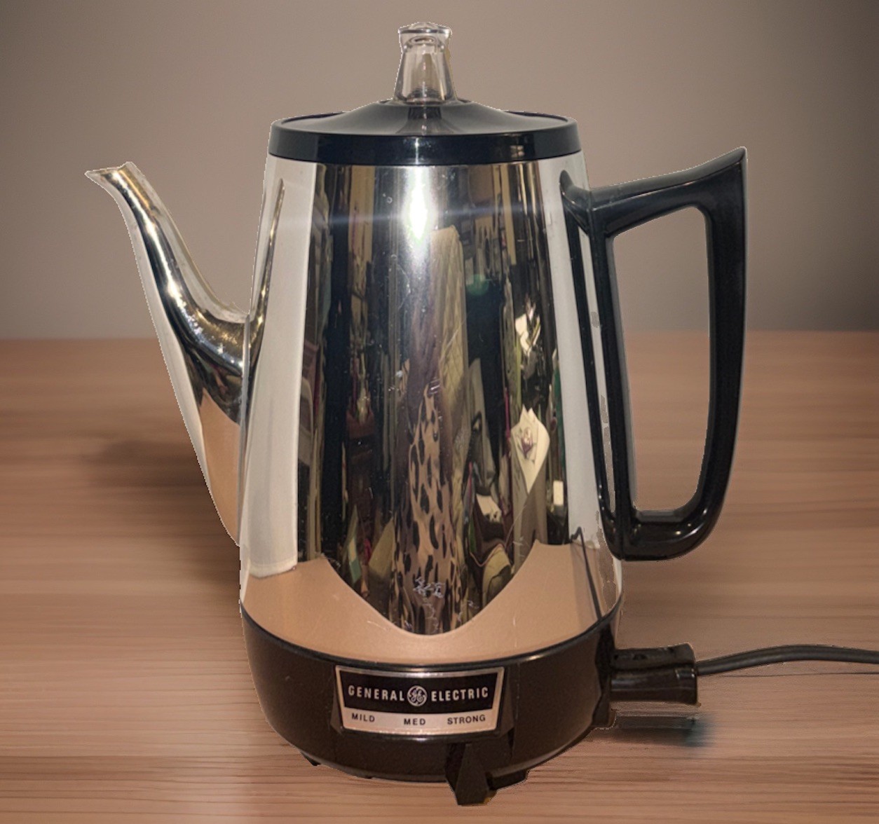 Vtg General Electric GE Stainless Steel 8-Cup Percolator Coffee Pot Tested