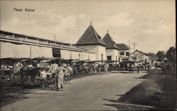 Postcard Batavia Jakarta Java Indonesia, Pasar Baroe – 4160171