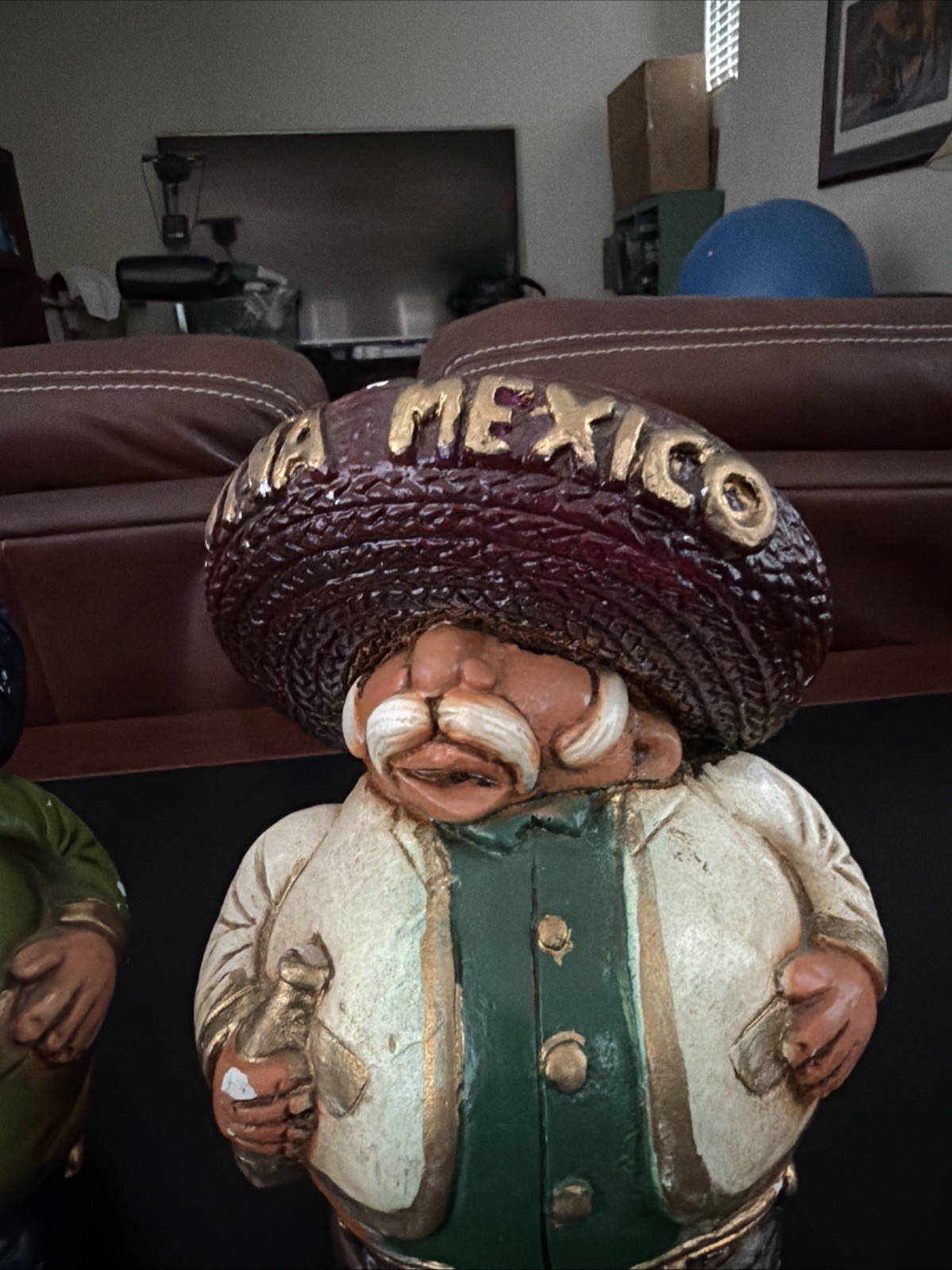 2 vintage mexican man with sombrero ceramic