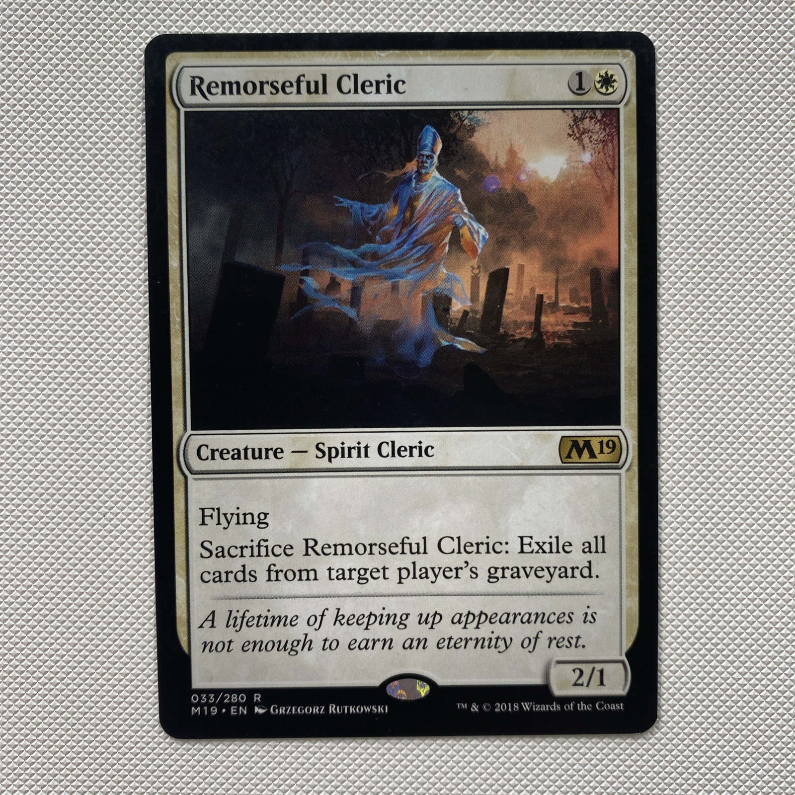 [MTG] Remorseful Cleric (033) (M19) Near Mint Rare White Creature Spirit Cleric