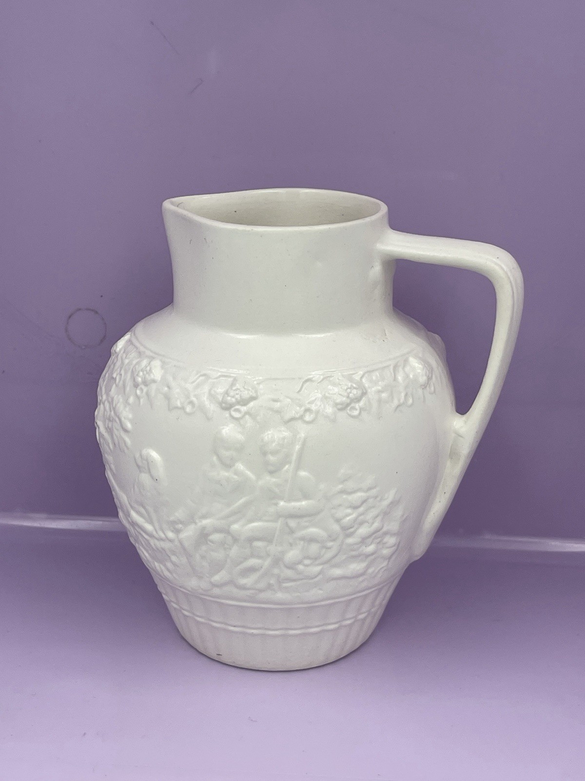 Mintons Staffordshire Salt Glaze Pitcher Hunters & Dogs Antique 18th C Style