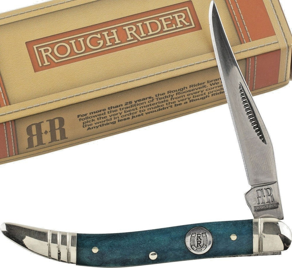 Blue Bone Handle Toothpick Pocket Knife by Rough Ryder – NEW