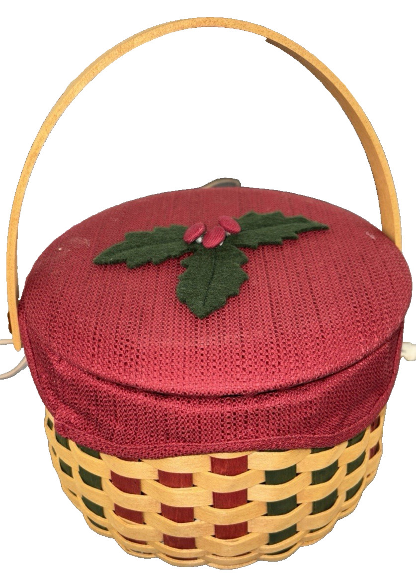 Longaberger Christmas Collection Caroling Basket 2003 Combo Liner & Lid Cover