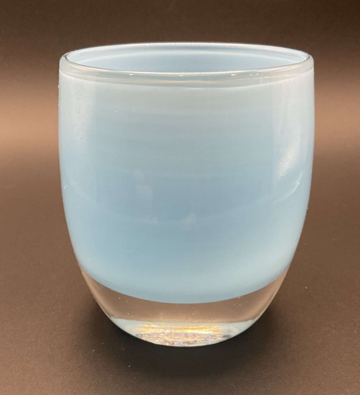 Glassybaby Fortitude Blue Periwinkle Handblown Candle Holder With Org. Label