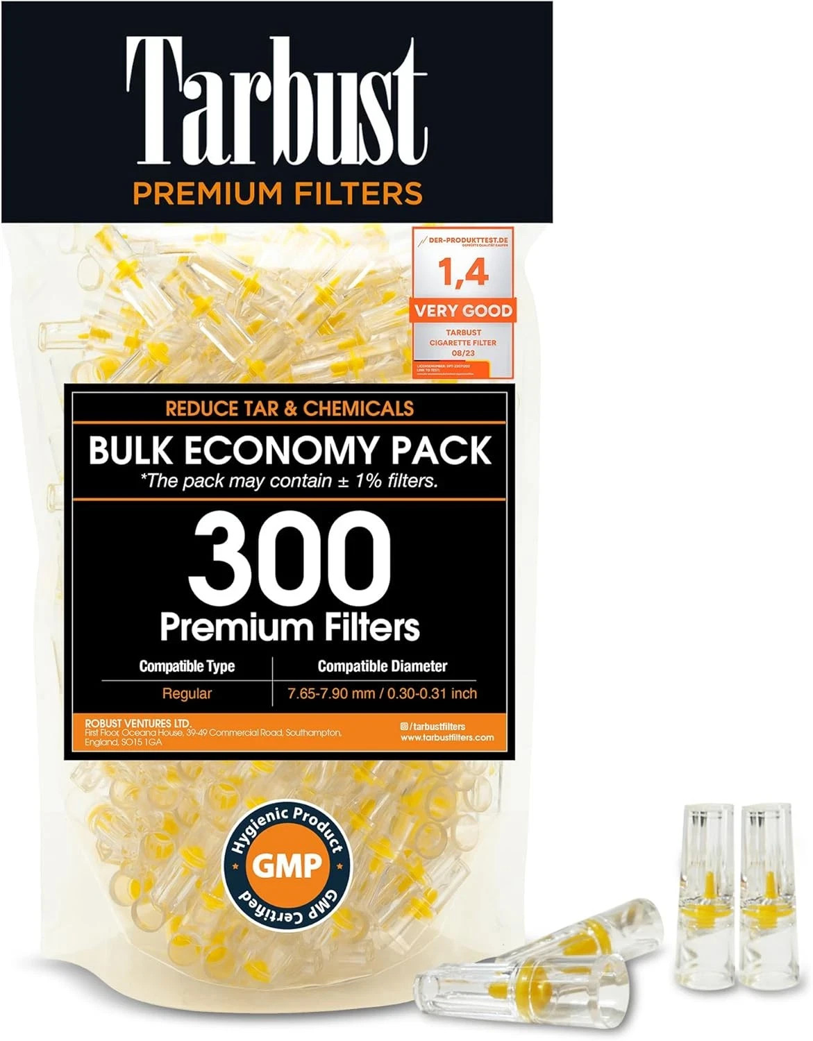 300 Cigarette Filters That Remove Tar and Chemicals, Reusable Filter Tips, Tar B