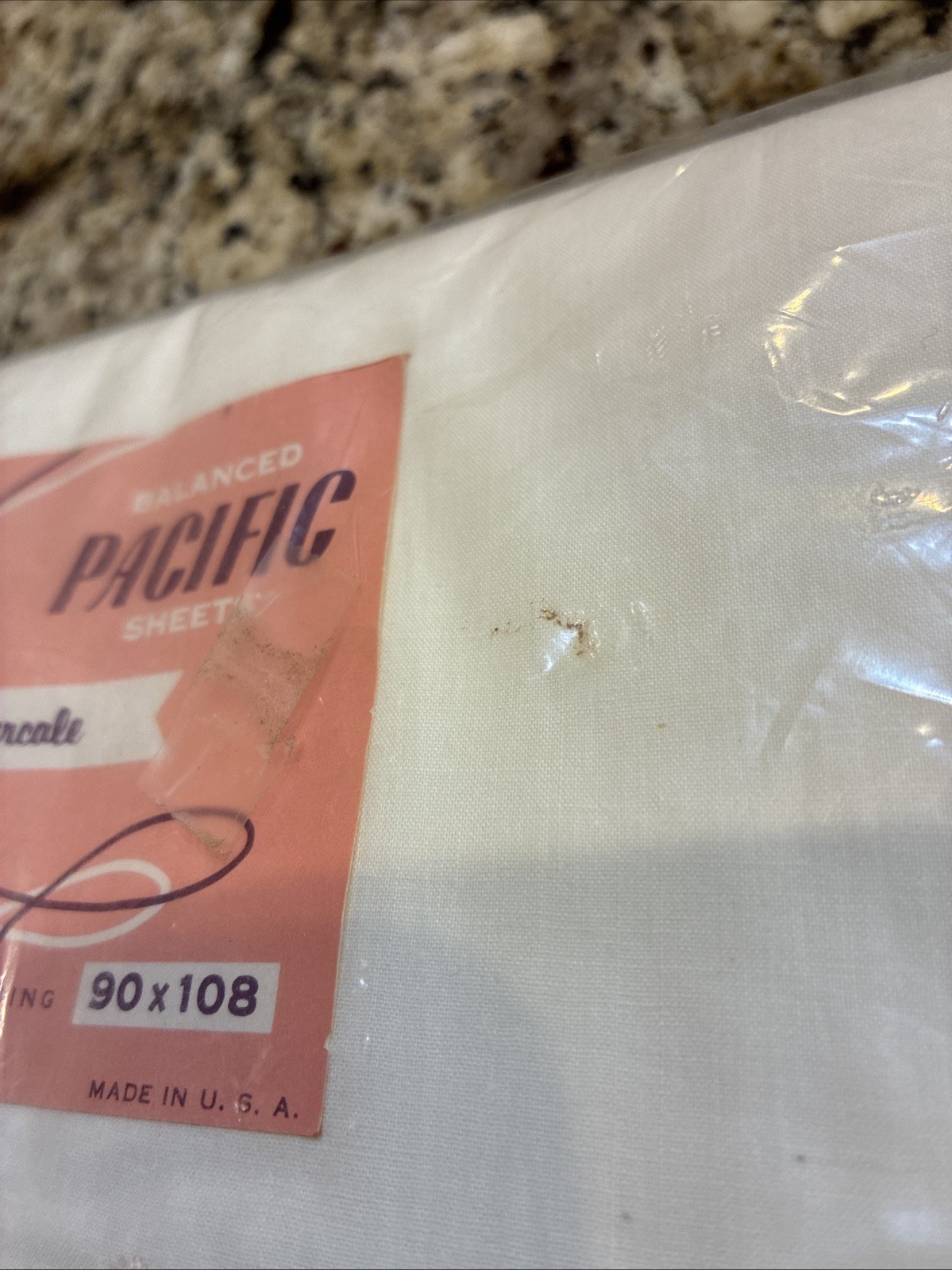 Vtg Balanced Pacific Flat Sheet 100% Cotton Percale Full/Queen New Old Stock USA