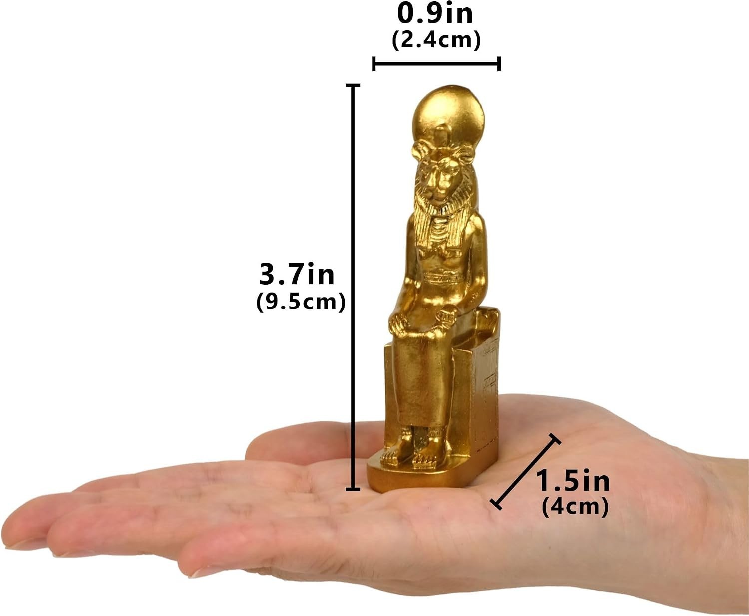 TRANGSOOG Egyptian Goddess Sekhmet Statue Seated On Throne Mini 3.8″ H Collec…