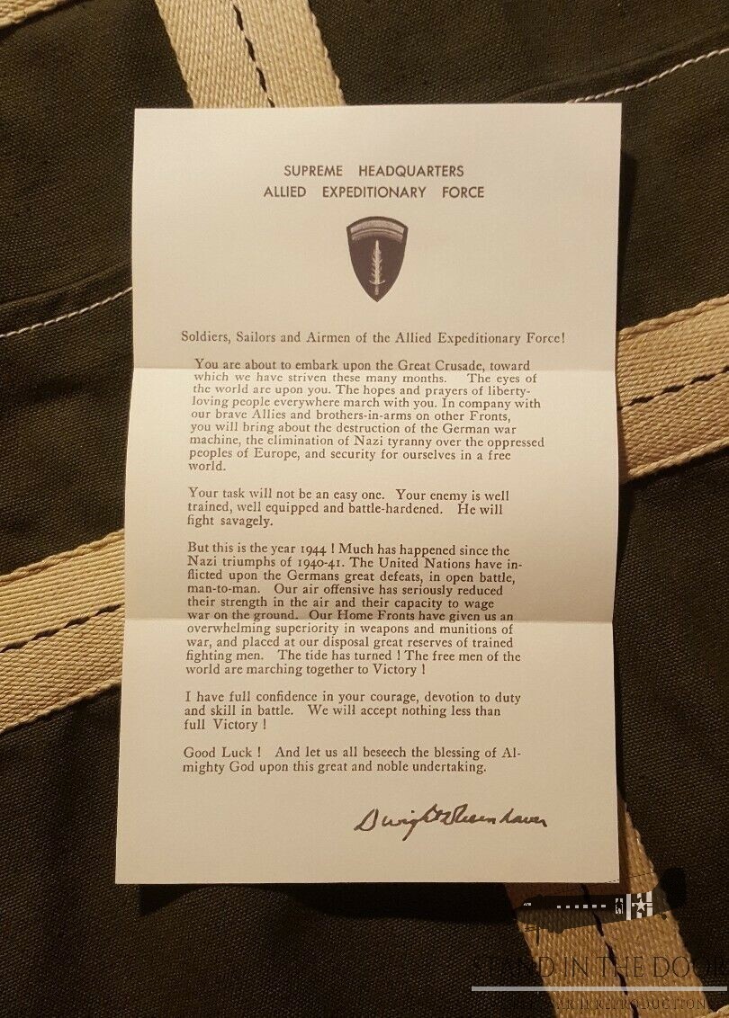 WWII D-Day “Ike” Letter- Reproduction