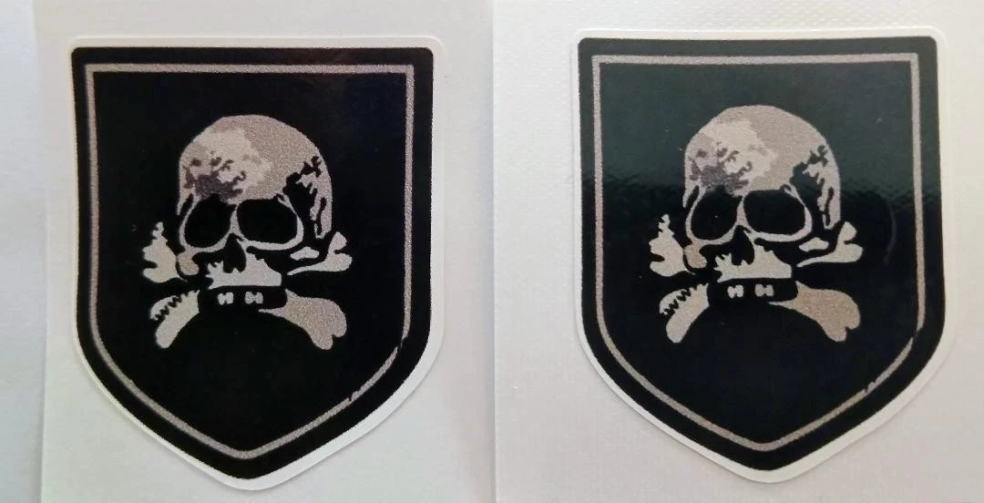 2- HELMET STICKERS 1 3/4 in. BIKER MOTORCYCLES RAT FINK