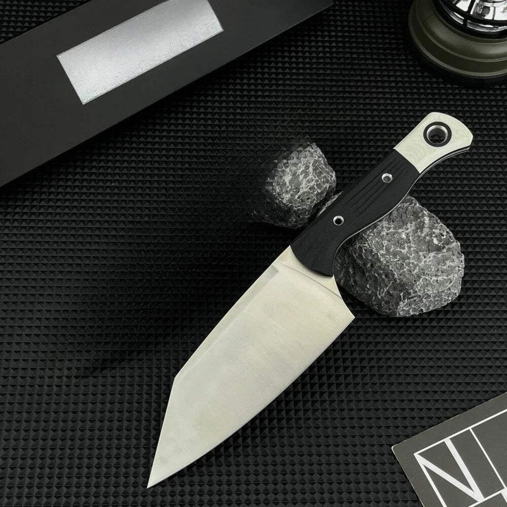 Station 4010BK Style Fixed Blade Kitchen Knife 6″ Clip Point D2 G10 Sheath