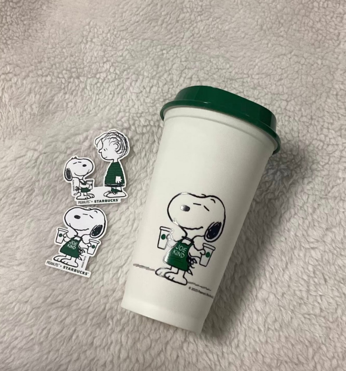 Starbucks Japan x Peanuts 2026 Joe Kind Snoopy Reusable Cup White 473ml New