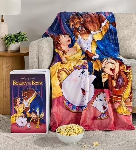 Beauty and The Beast Disney Classic VHS Boxed Silk Touch Throw Blanket 50″ × 70″