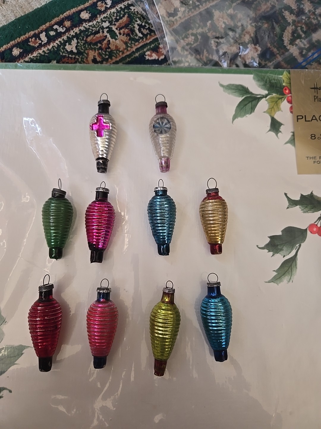 Vintage Mercury Glass Torpedo Christmas Ornaments