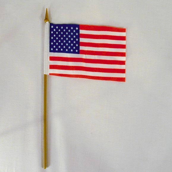 12 AMERICAN 4X6 INCH FLAG ON STICK flags UNITED STATES 4 x 6 polyster usa banner