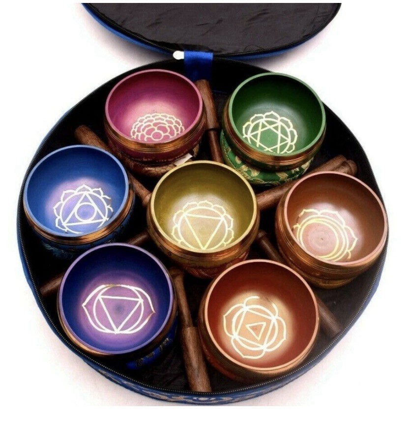 NEW Special Tune Singing Bowl Set of 7-Full Moon chakra set of seven-Tibetan Set