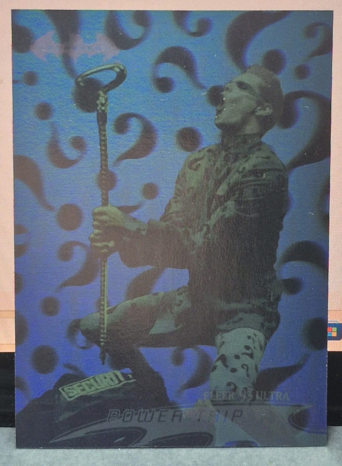 Power Trip | 1995 Fleer Ultra Batman Forever Hologram #34 Riddler Jim Carey