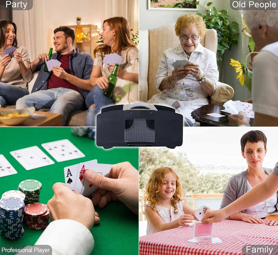 2 Deck Automatic Card Shuffler Poker Cards Shuffling Machine Casino Playing Game