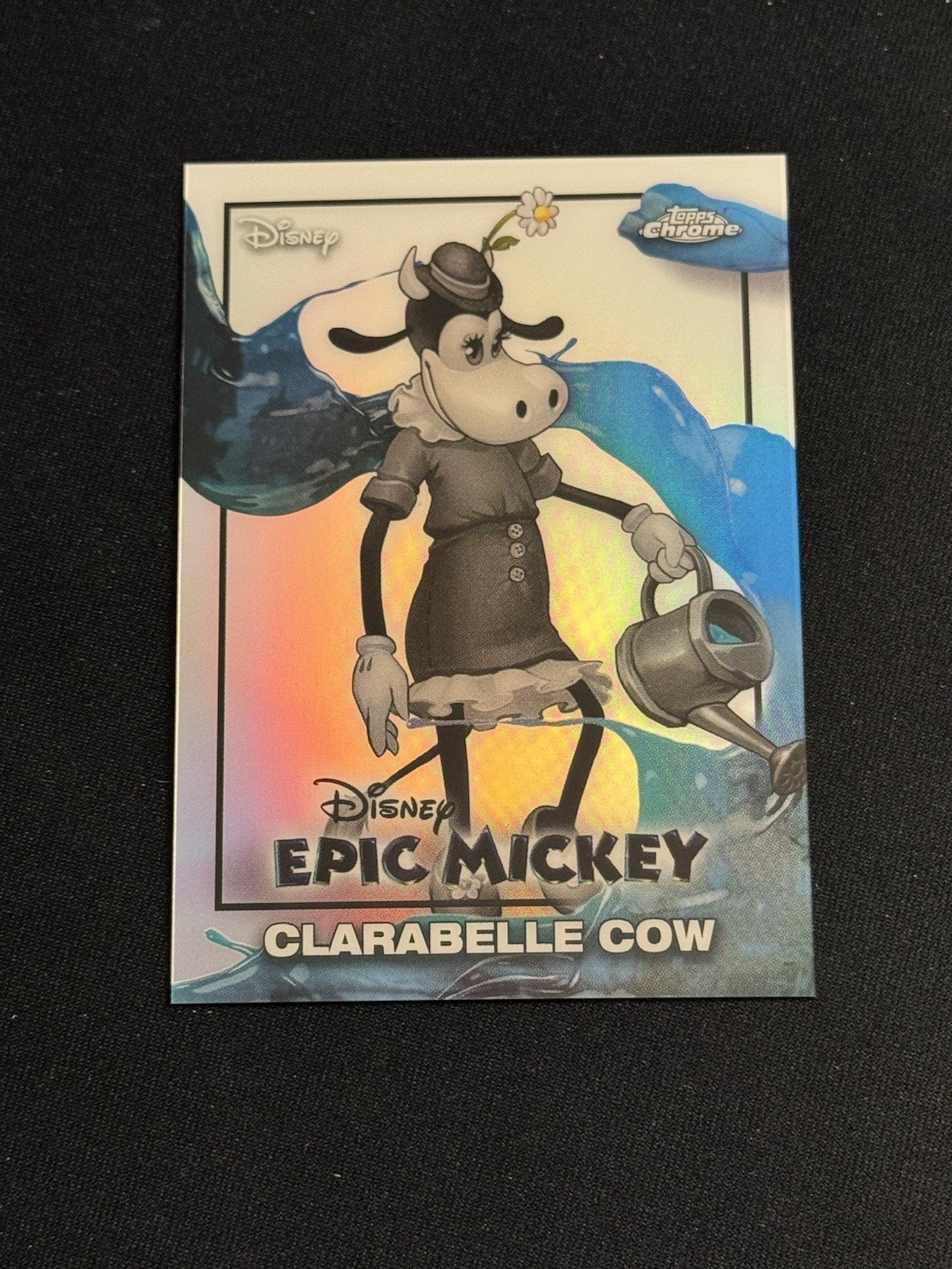 2026 Topps Disney Neon Chrome Clarabelle Cow Epic Mickey Insert #EM-3