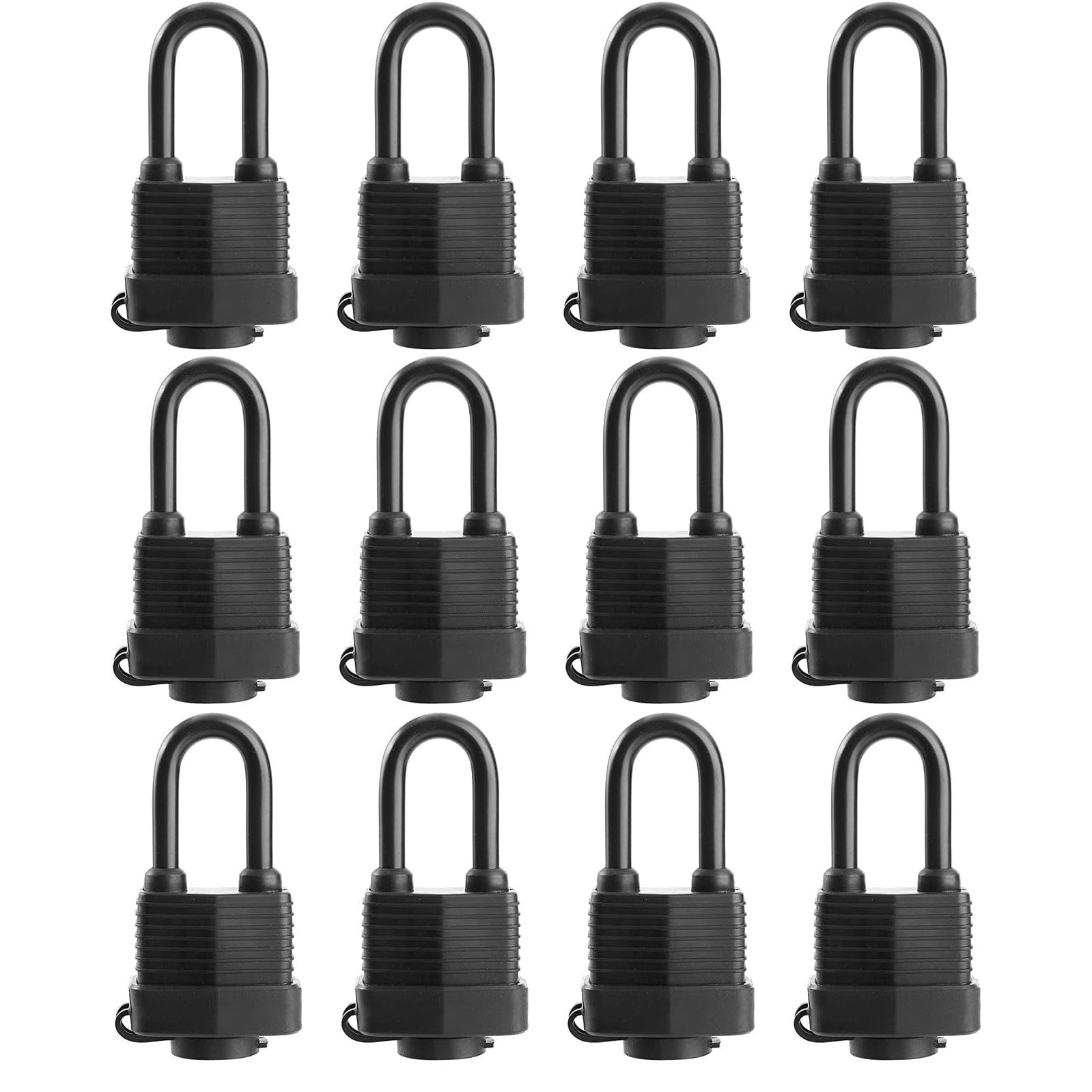12 Waterproof Keyed Alike Padlocks Outdoor Use Covered Heavy Duty Laminated