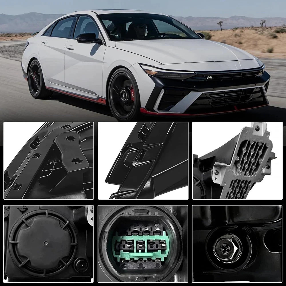 LED Headlight Assembly with Module Right Passenger Side Compatible with Hyundai