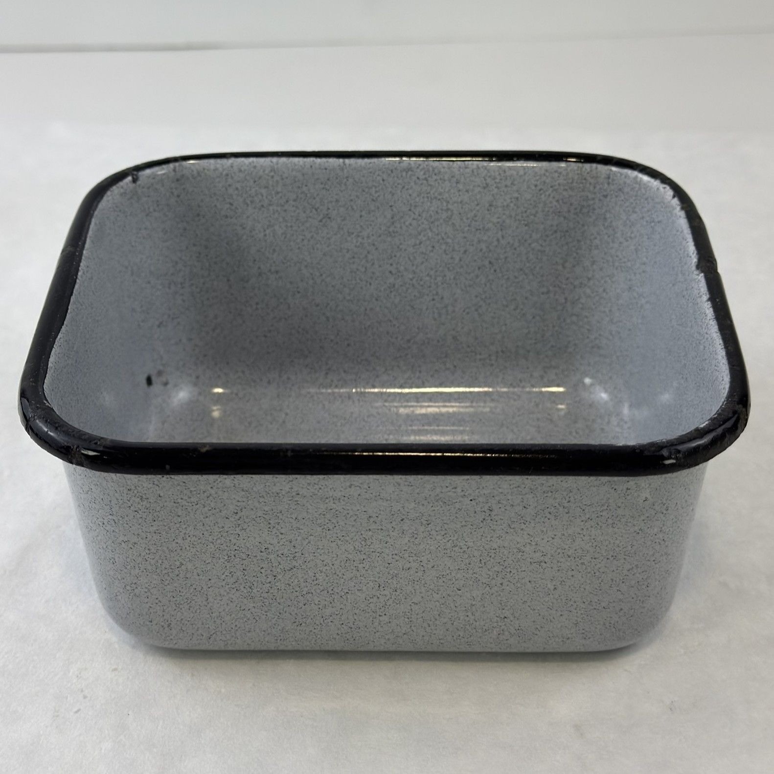 Vtg Gray Speckled Enamelware Mini Baking Dish 5.5″x3.5″x2.5″ Rectangular Tray