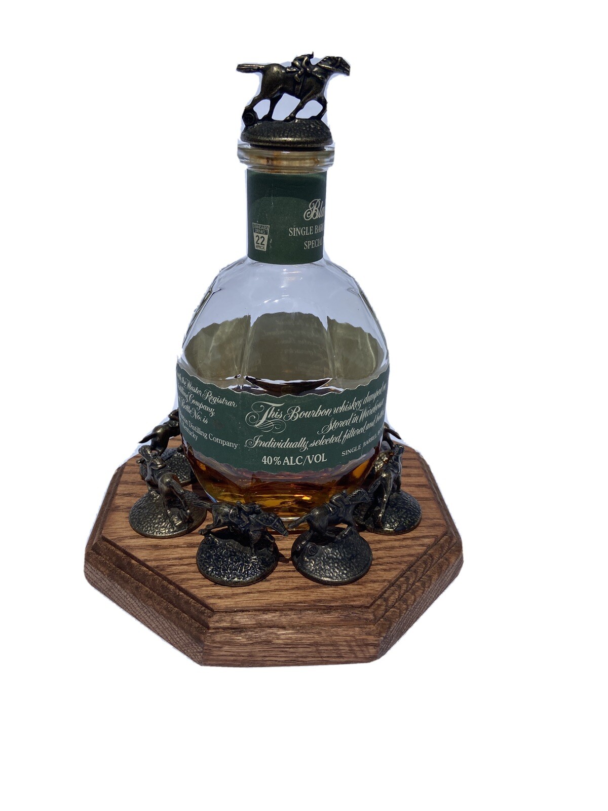 Blanton’s Bourbon Cork Display Solid Oak With Light, Blantons, Whiskey