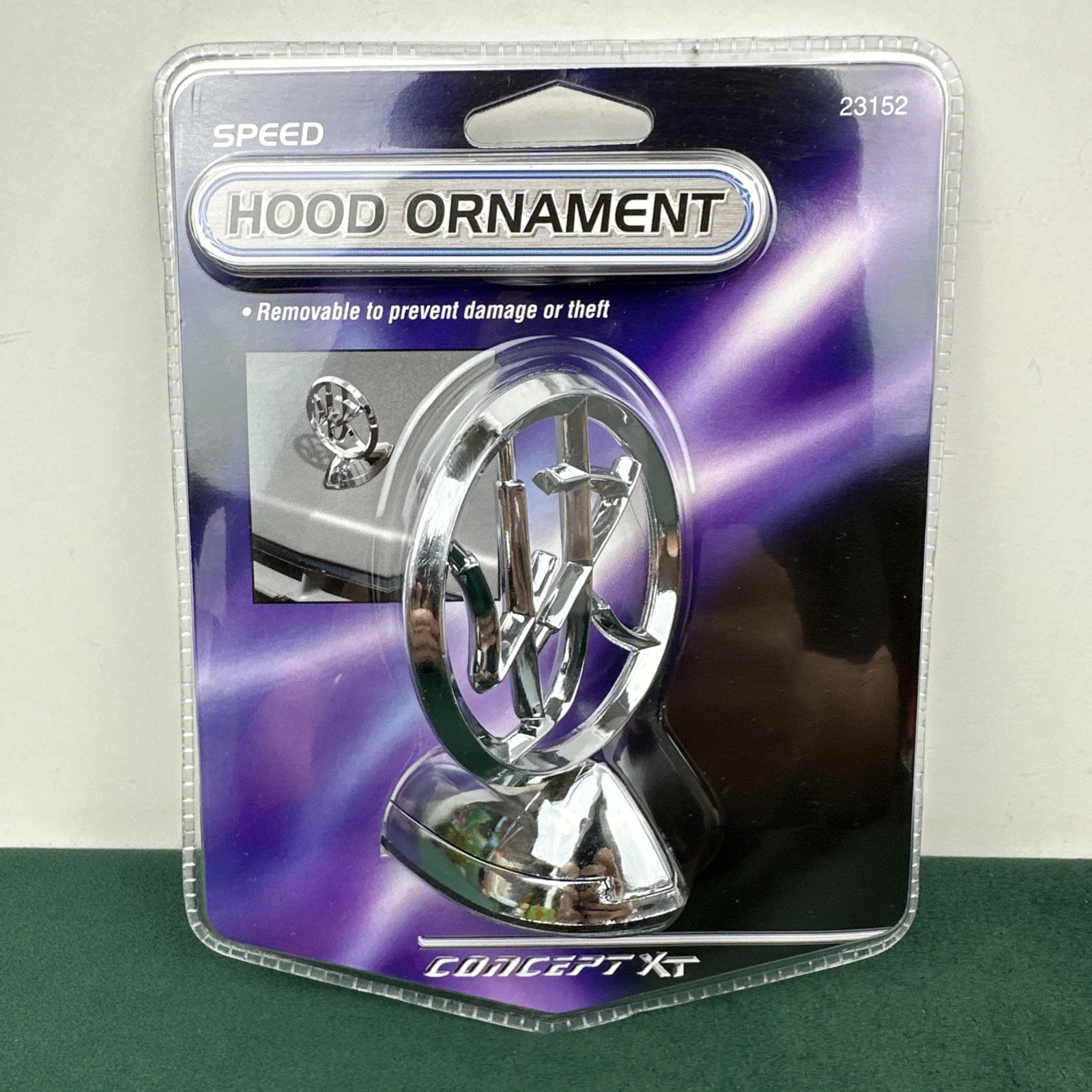 Vintage Chrome Hood Ornament Car Emblem Removable Adhesive Universal NIP