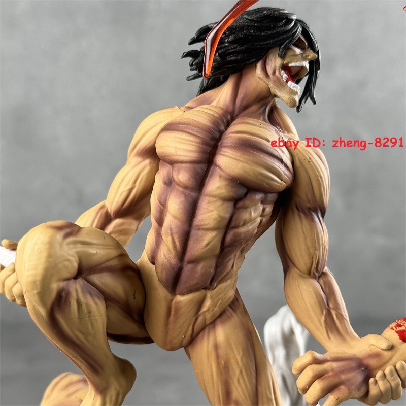 US! H29CM Attack on Titan Eren Jaeger In Combat GK PVC Painted Figure Statue Toy