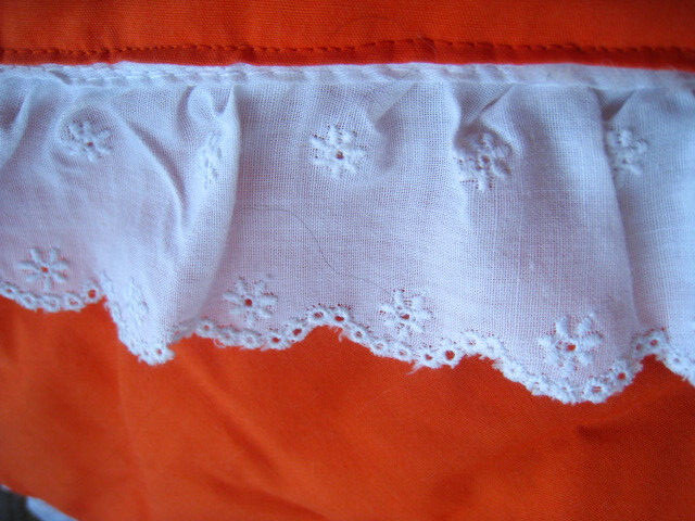 2 Pc Quilt Throw Patchwork Tied Quilt &Table Cloth FALL Orange GreenTones