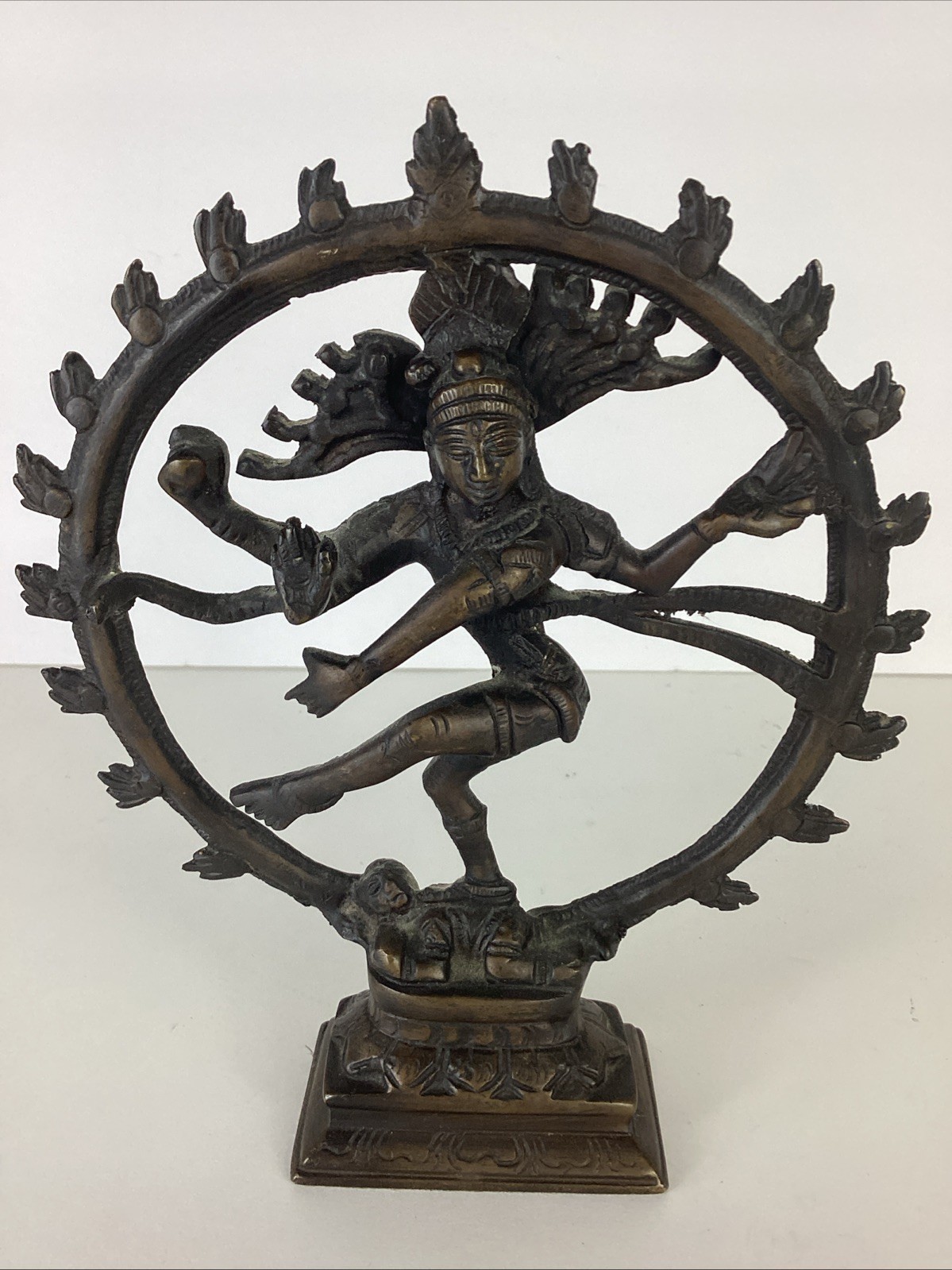 VTG Brass/ Bronze? Dancing Shiva Nataraja Lord Of Dance Sculpture 8.5”x7”