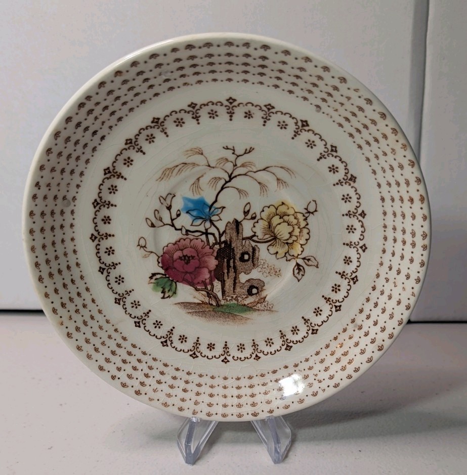Rare Vintage Nasco Hand-painted Berkshire Japanese Chippendale Pattern Saucer