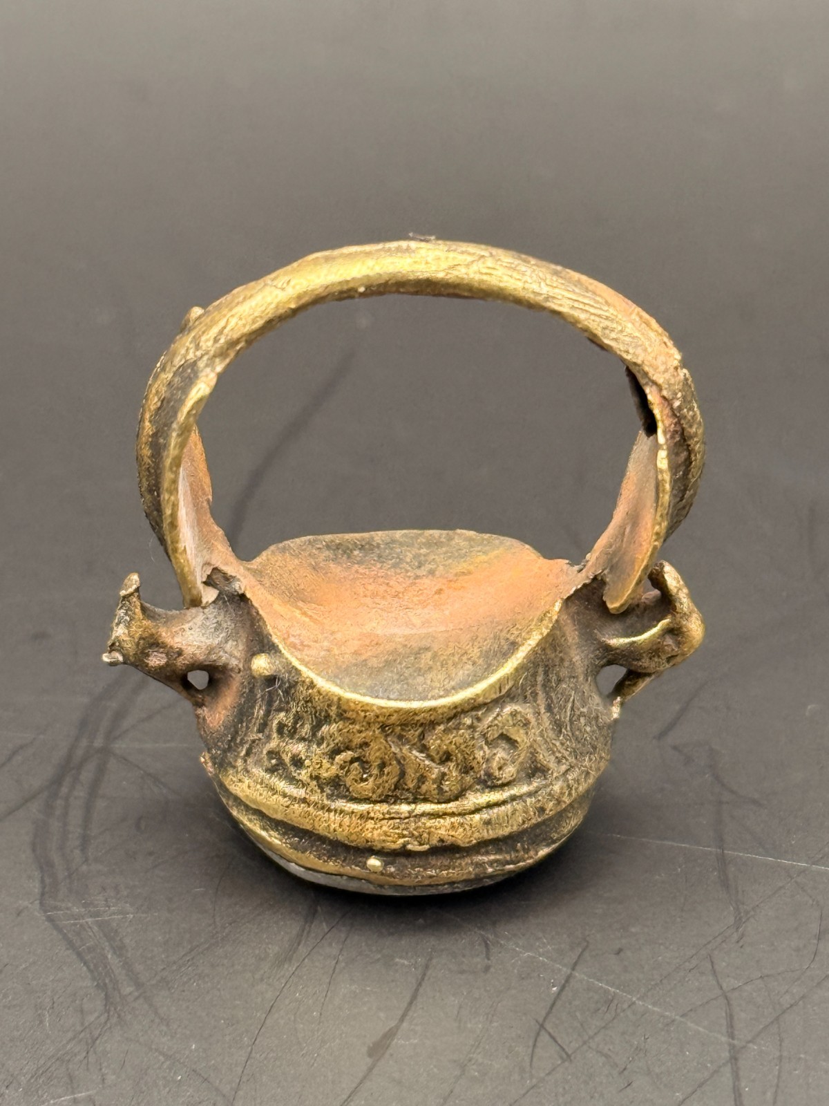 Rare Bronze Roman Ring Ancient Agate Stone Stunning Intaglio Ring Warrior Stamp