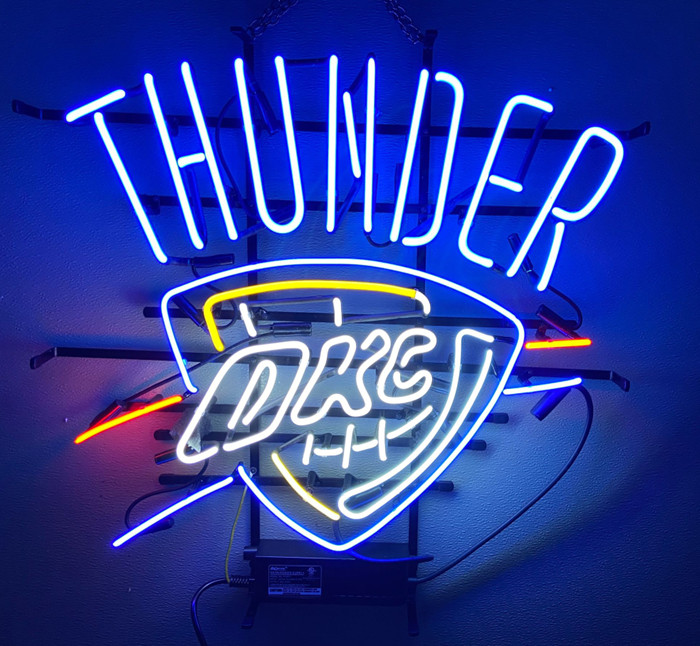 Oklahoma City Thunder 24″x20″ Neon Light Sign Lamp Artwork Open Wall Decor Gift