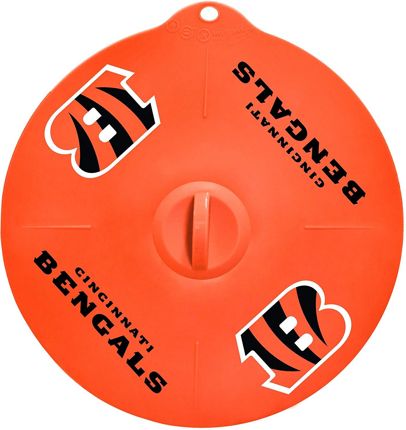 BB NFL Cincinnati Bengals 9″ Silicone Lids Fit Pots & Bowls, Hot or Cold 2 Lids