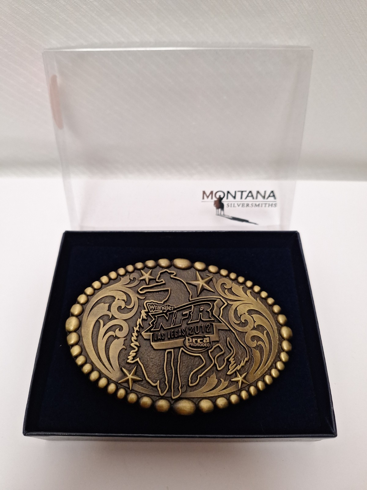 NFR BELT BUCKLE 2012 MONTANA SILVERSMITHS NATIONAL FINALS RODEO PRCA BRONZE