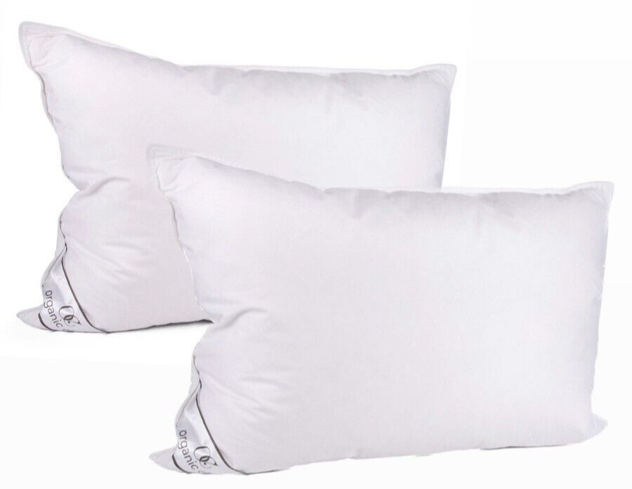 2 Pillow Set Duck Down Feather Pillow Luxury Breathable Natural Bedding 20×28