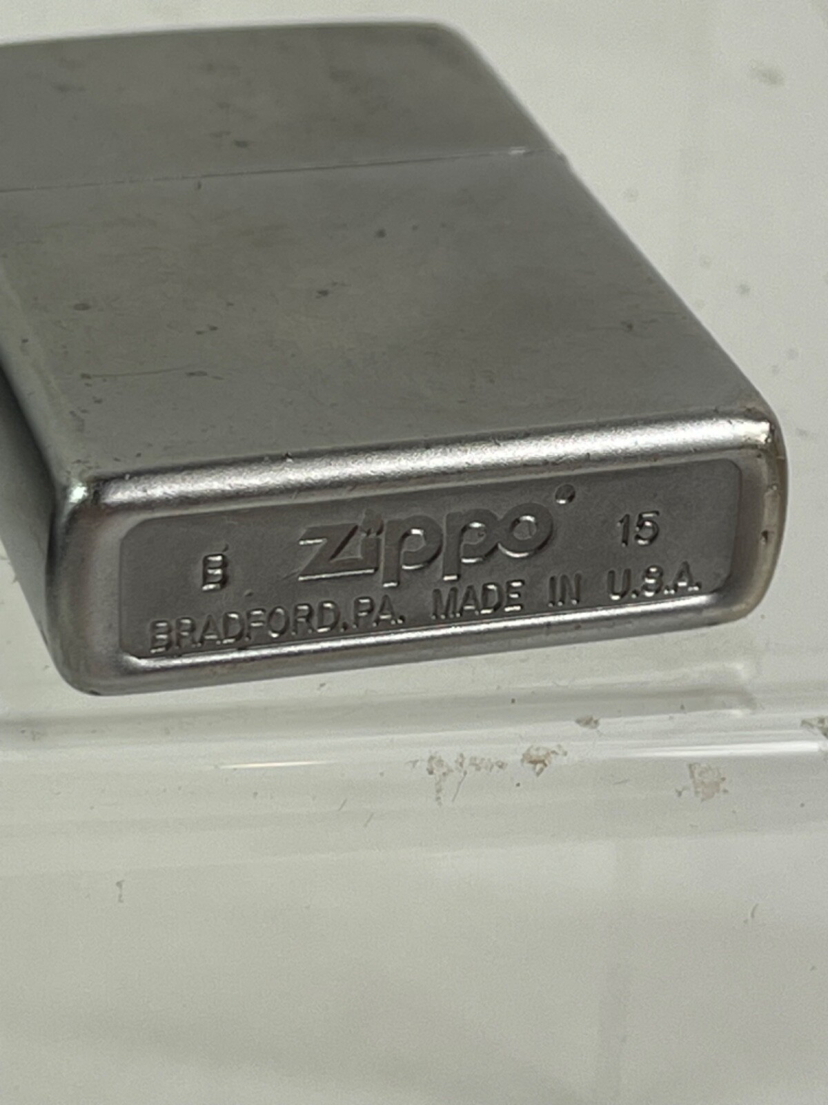 Collection of Two Zippo Lighters Silver Chrome Satin finished 2004 & 2015