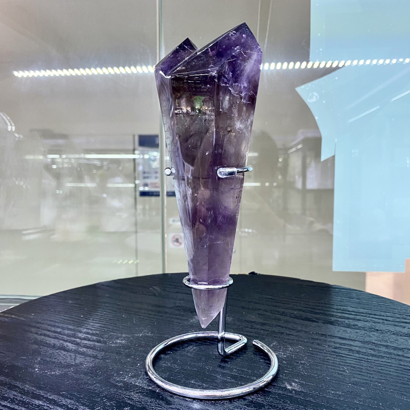 1.3LB Natural Amethyst Quartz obelisk Crystal Wand Point Specimen Healing
