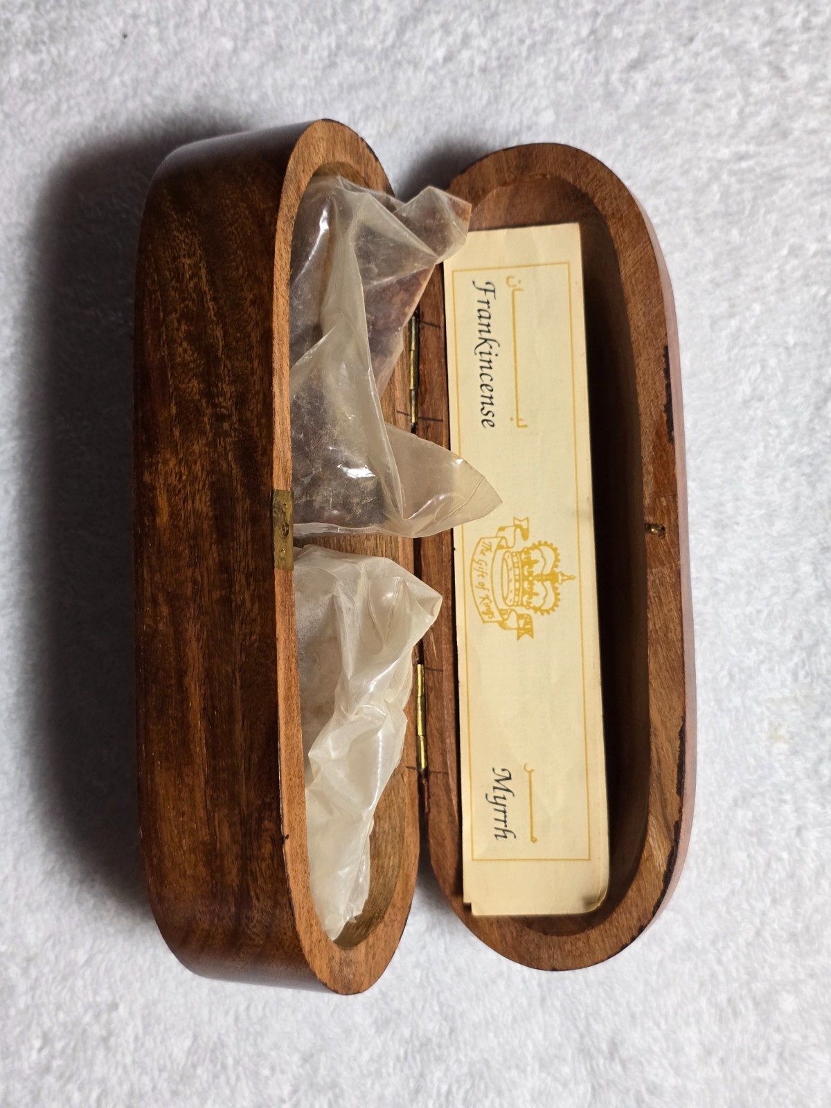 Vintage 1950’s Polished Wood Trinket Box with Brass Inlay Made in India