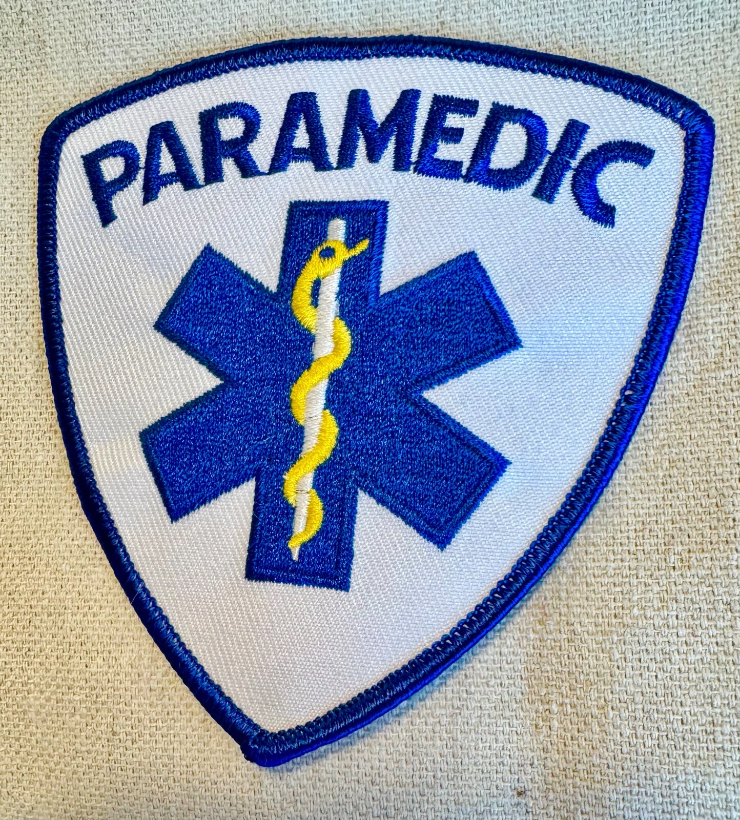 PARAMEDIC IRON-ON PATCH Star of Life Ambulance EMT embroidered iron-on RESCUE
