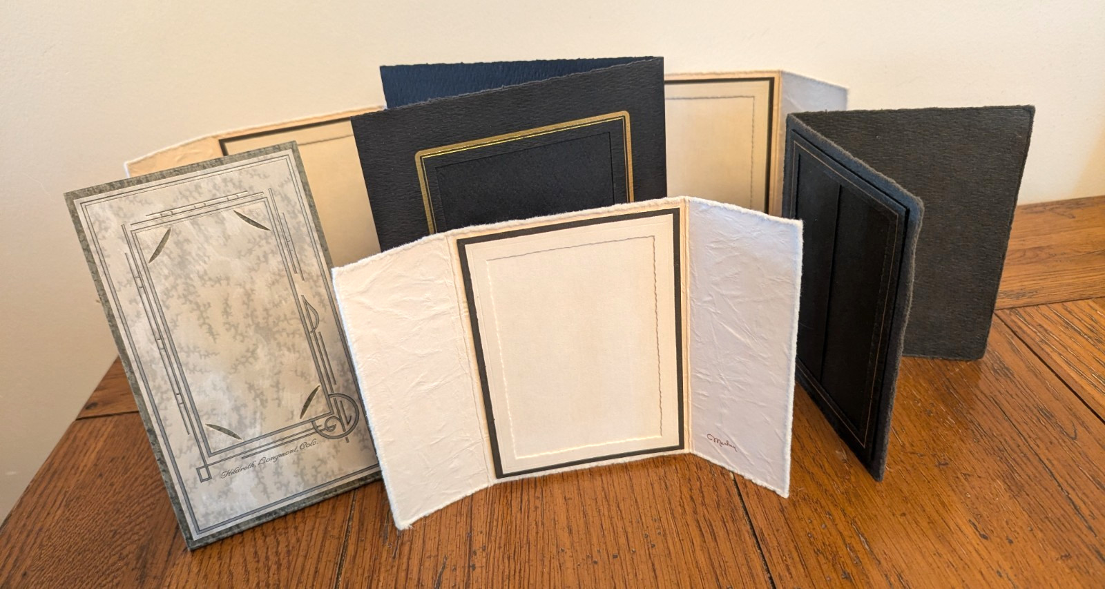Lot of 5 Vintage 1930s – 1970s Cardboard Paper Folio Folder Photo Frames