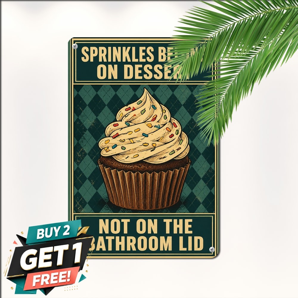 Sprinkles Are For Cupcakes Not For Human Drama Retro Metal Tin Sign Wall Art