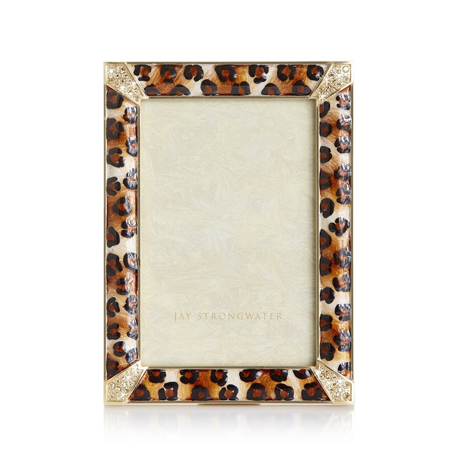 JAY STRONGWATER LEONARD PAVE LEOPARD SPOTTED 4X6″ FRAME #SPF5830-203 BRAND NIB