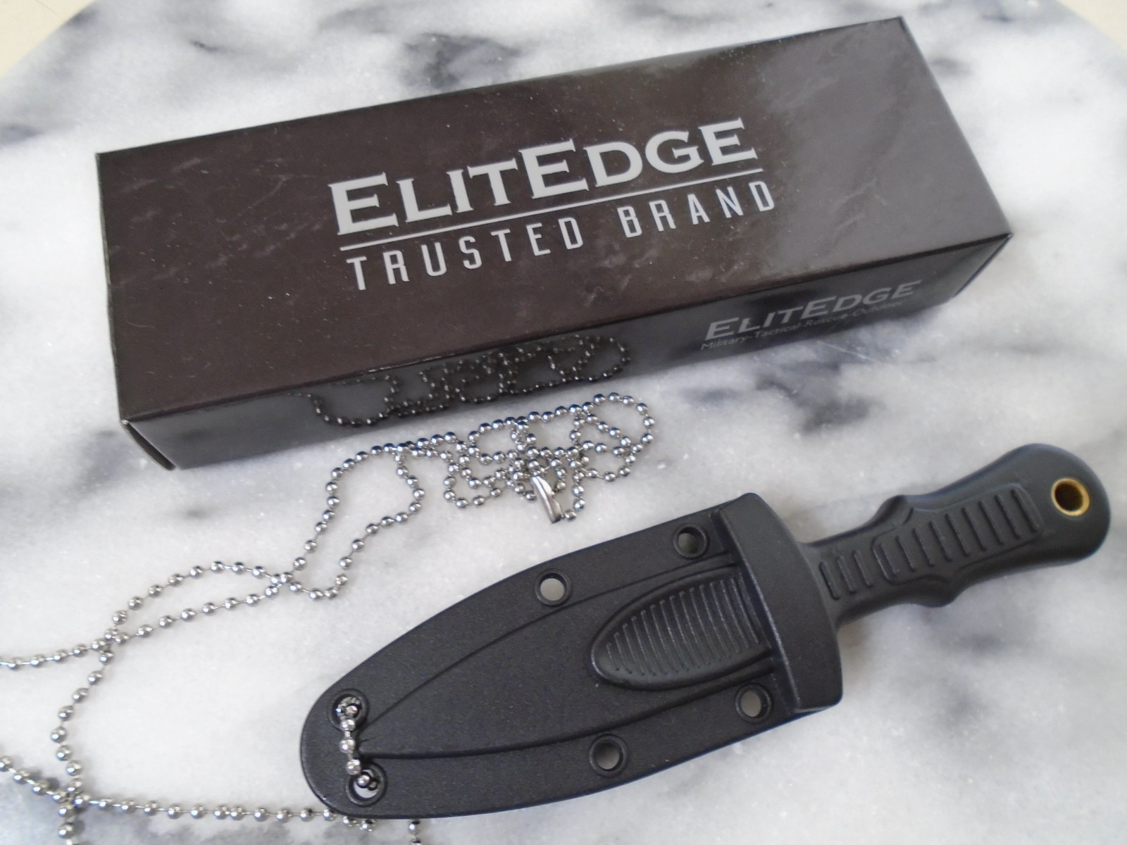 Elitedge Covert Mini Dagger Neck Knife Dual Edge 440C Fixed Blade 20-692BK New