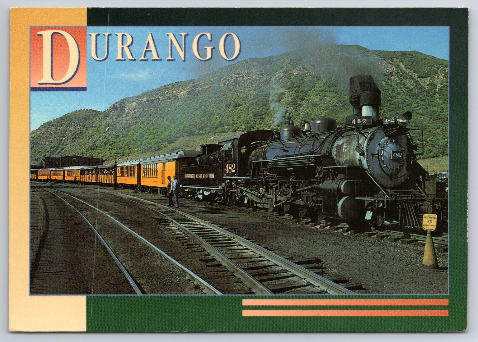 Vintage Durango Colorado Train Photochrome Postcard 1939-Now