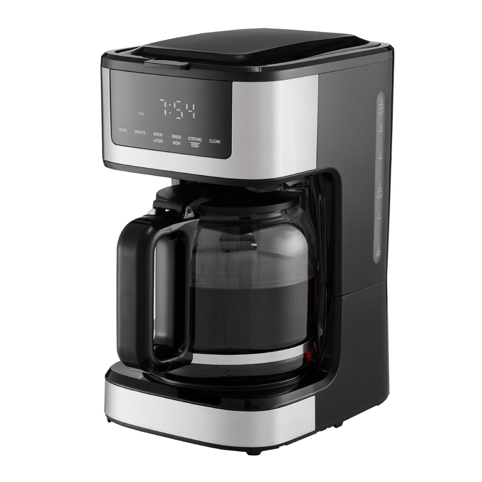12 – Cup Programmable Drip Coffee Maker with Touch Screen, 2 Brew Strengths, 4