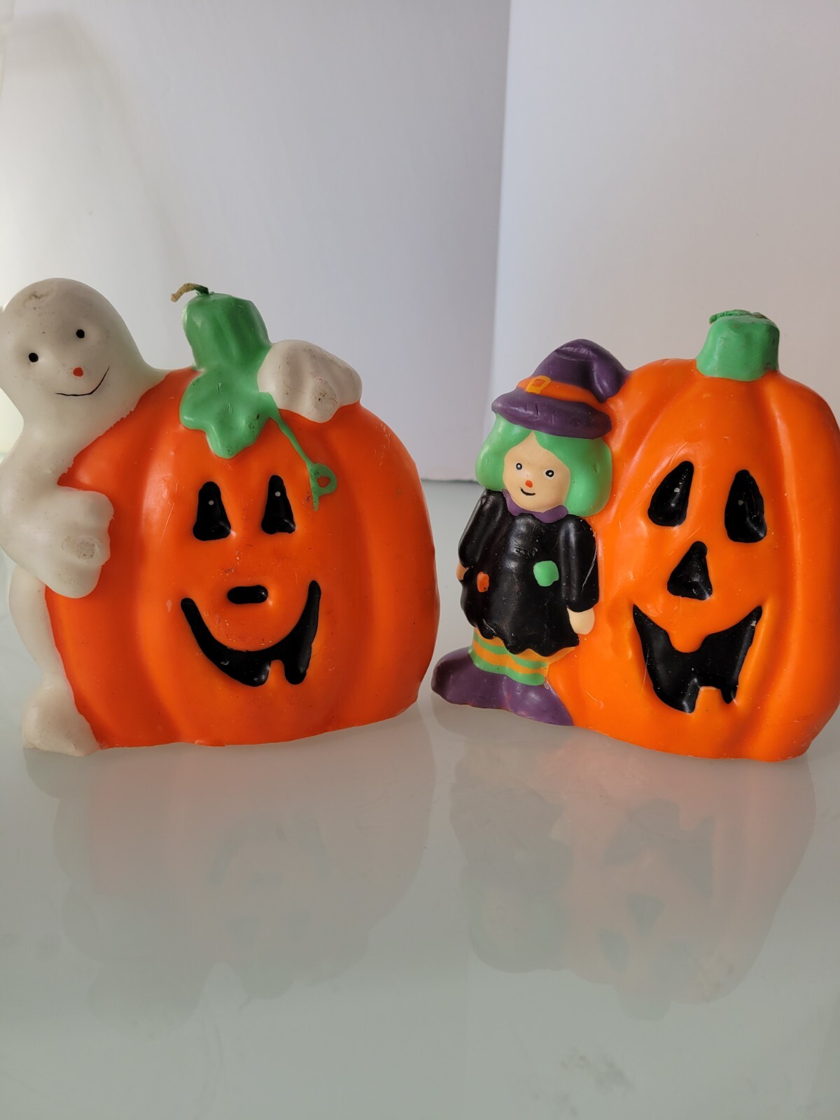 Vintage Halloween Pumpkin Ghost/witch Candles, New Without Packaging