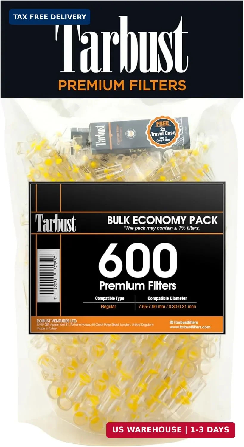 Tarbust 600 Cigarette Filters that Remove Tar and Chemicals, Reusable Filter Tip